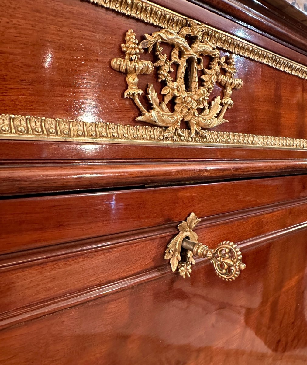 Etienne Levasseur, Secretary In Stamped Mahogany, Louis XVI Period Circa 1770-photo-6