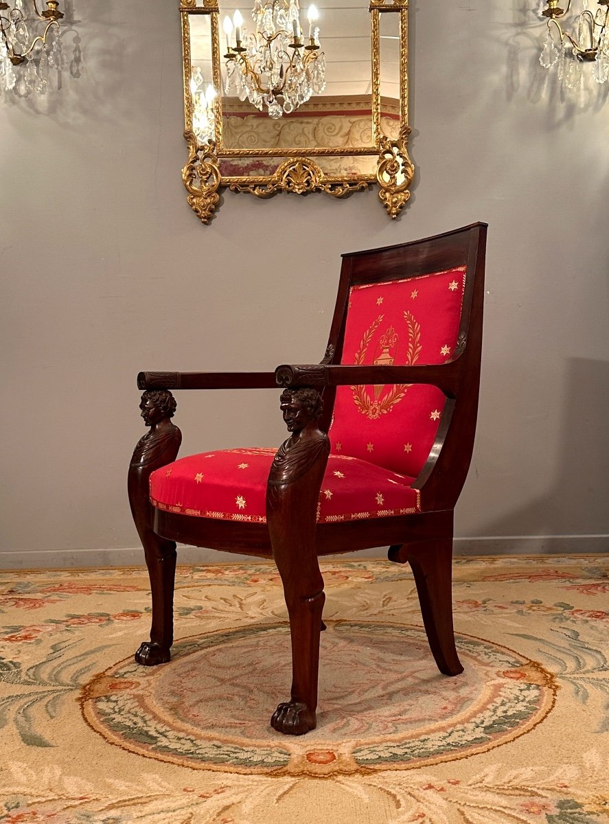 Bernard Molitor, Consulate Period Mahogany Armchair Circa 1800-photo-2