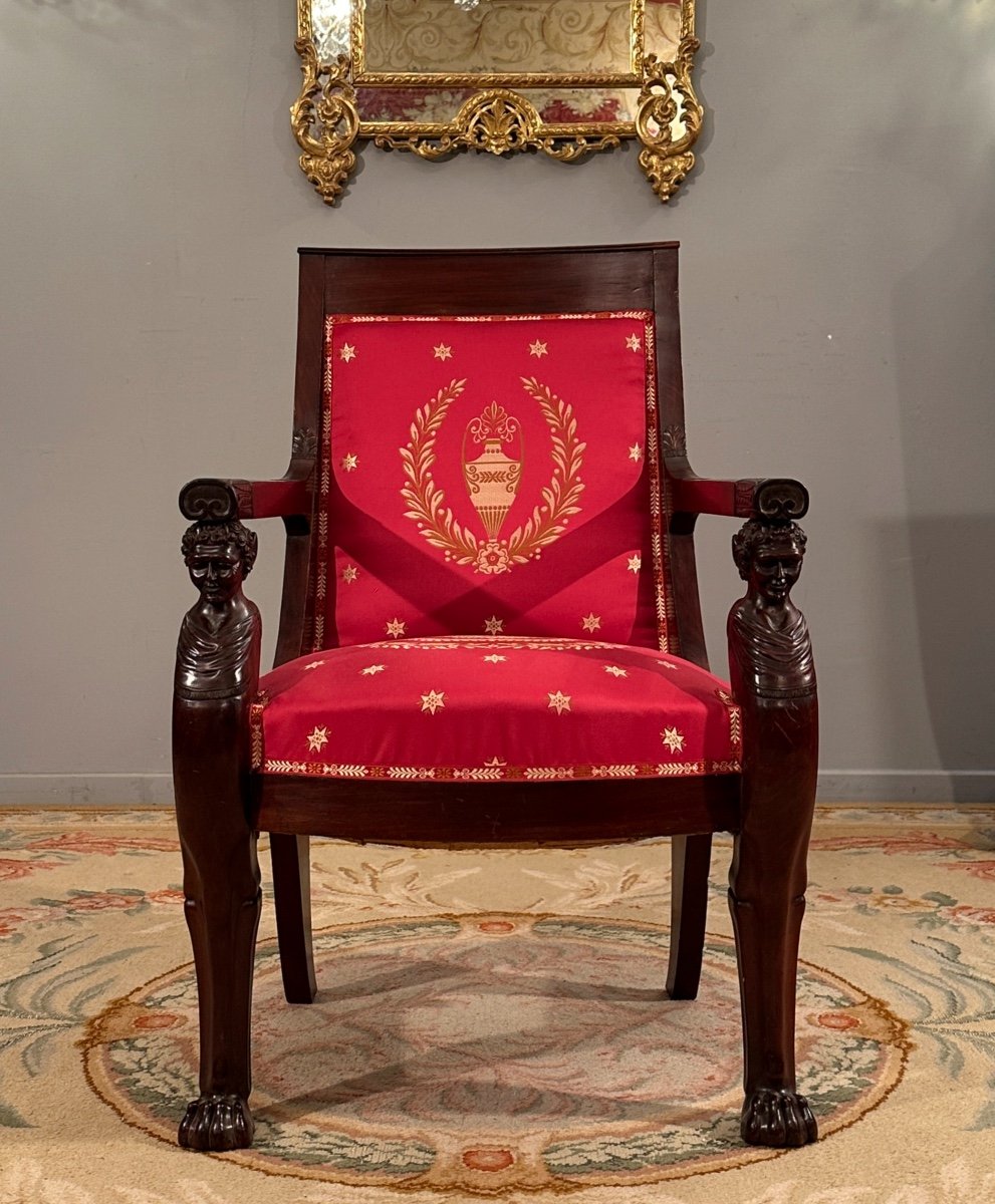 Bernard Molitor, Consulate Period Mahogany Armchair Circa 1800-photo-3