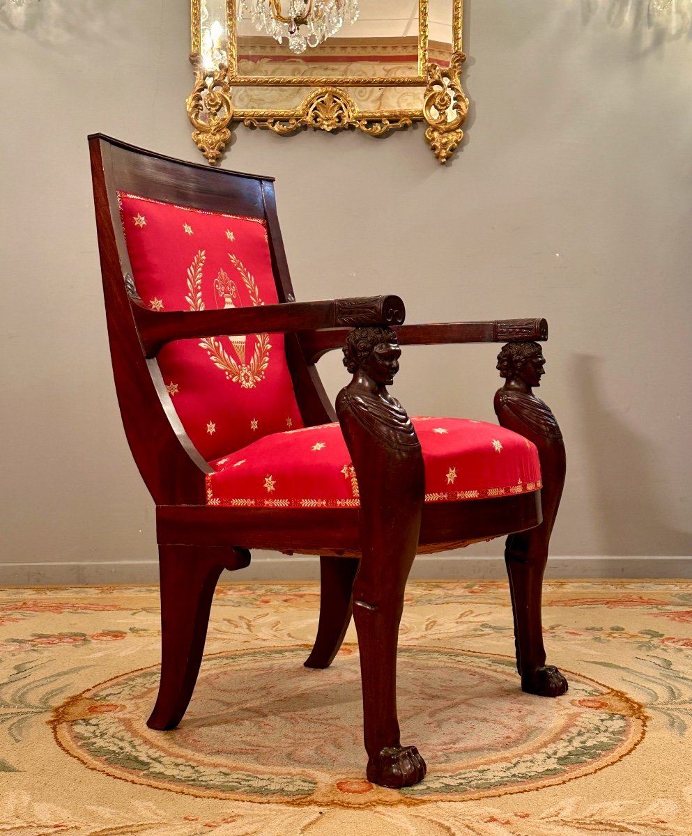 Bernard Molitor, Consulate Period Mahogany Armchair Circa 1800-photo-2