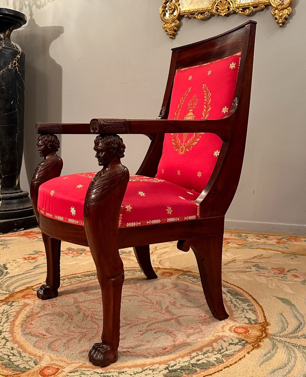 Bernard Molitor, Consulate Period Mahogany Armchair Circa 1800-photo-3