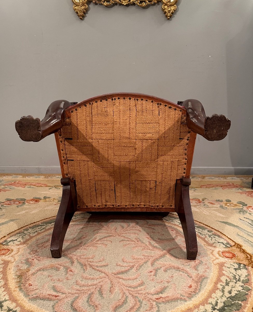 Bernard Molitor, Consulate Period Mahogany Armchair Circa 1800-photo-4