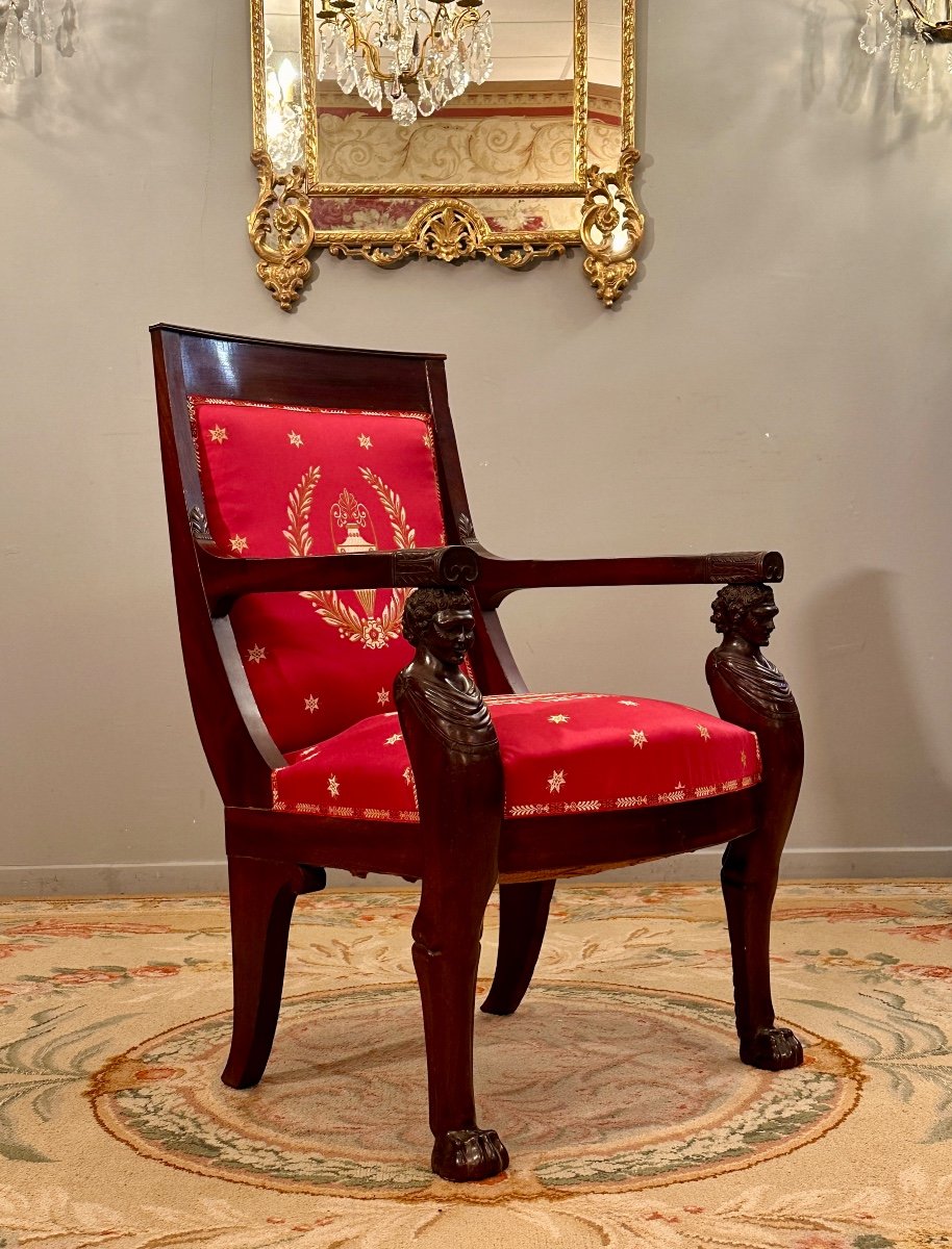 Bernard Molitor, Consulate Period Mahogany Armchair Circa 1800-photo-8