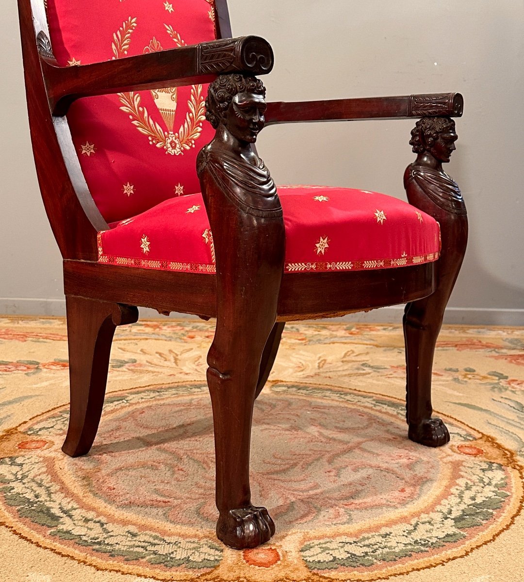 Bernard Molitor, Consulate Period Mahogany Armchair Circa 1800