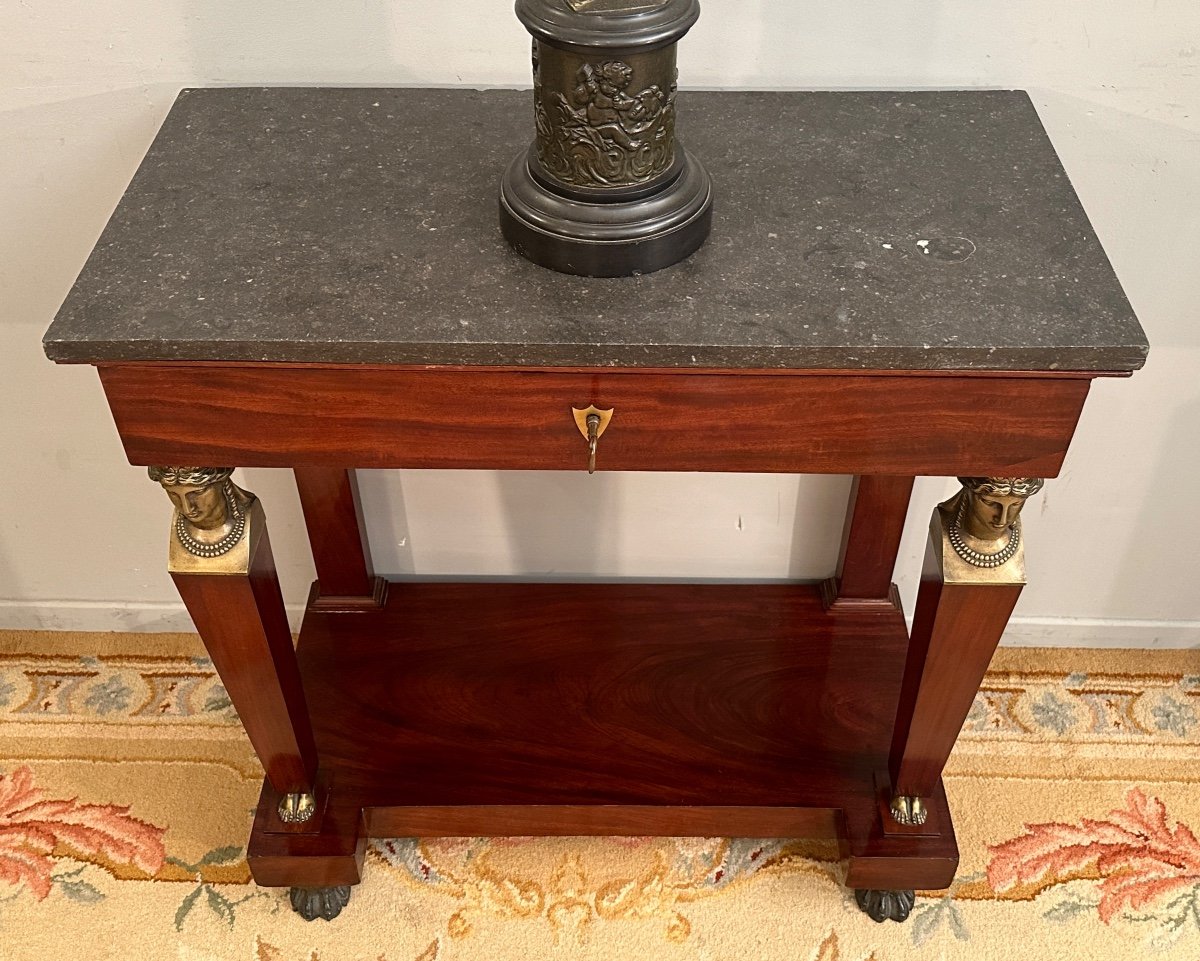 Bernard Molitor, Empire Period Mahogany Console Return From Egypt Circa 1810-photo-3