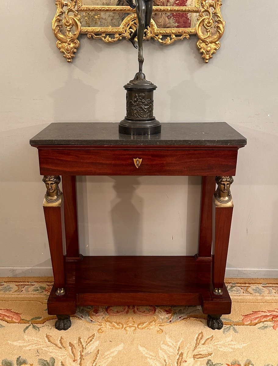 Bernard Molitor, Empire Period Mahogany Console Return From Egypt Circa 1810-photo-3