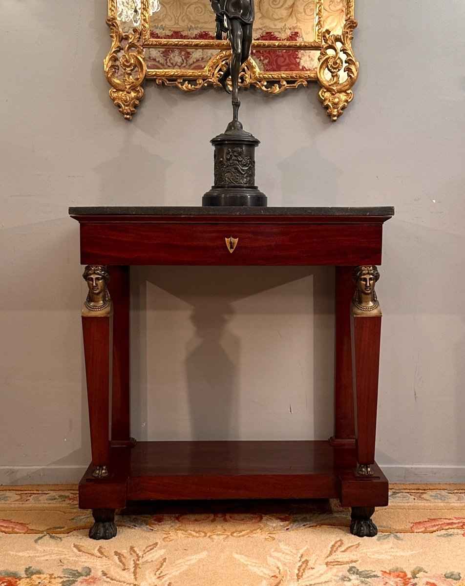 Bernard Molitor, Empire Period Mahogany Console Return From Egypt Circa 1810-photo-4