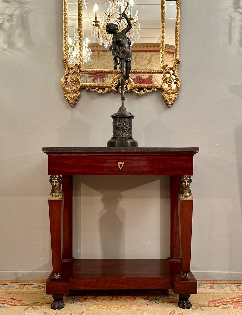 Bernard Molitor, Empire Period Mahogany Console Return From Egypt Circa 1810