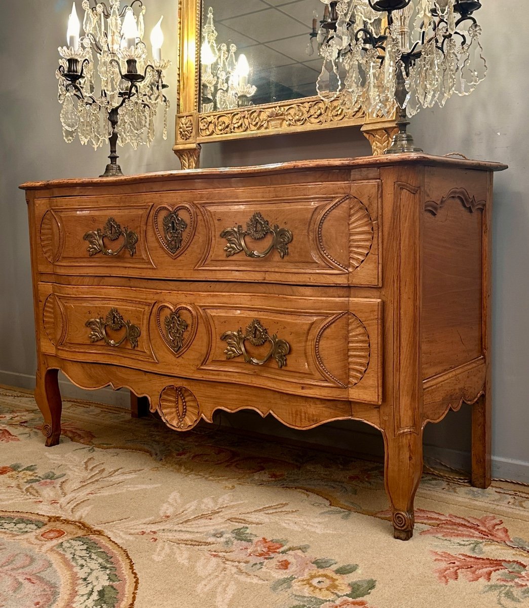 Louis XV Period Curved Nimoise Commode Circa 1750-photo-4