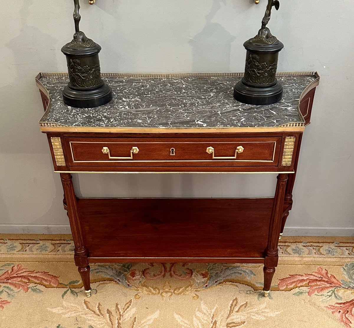 Louis XVI Period Mahogany Console Around 1780-photo-3