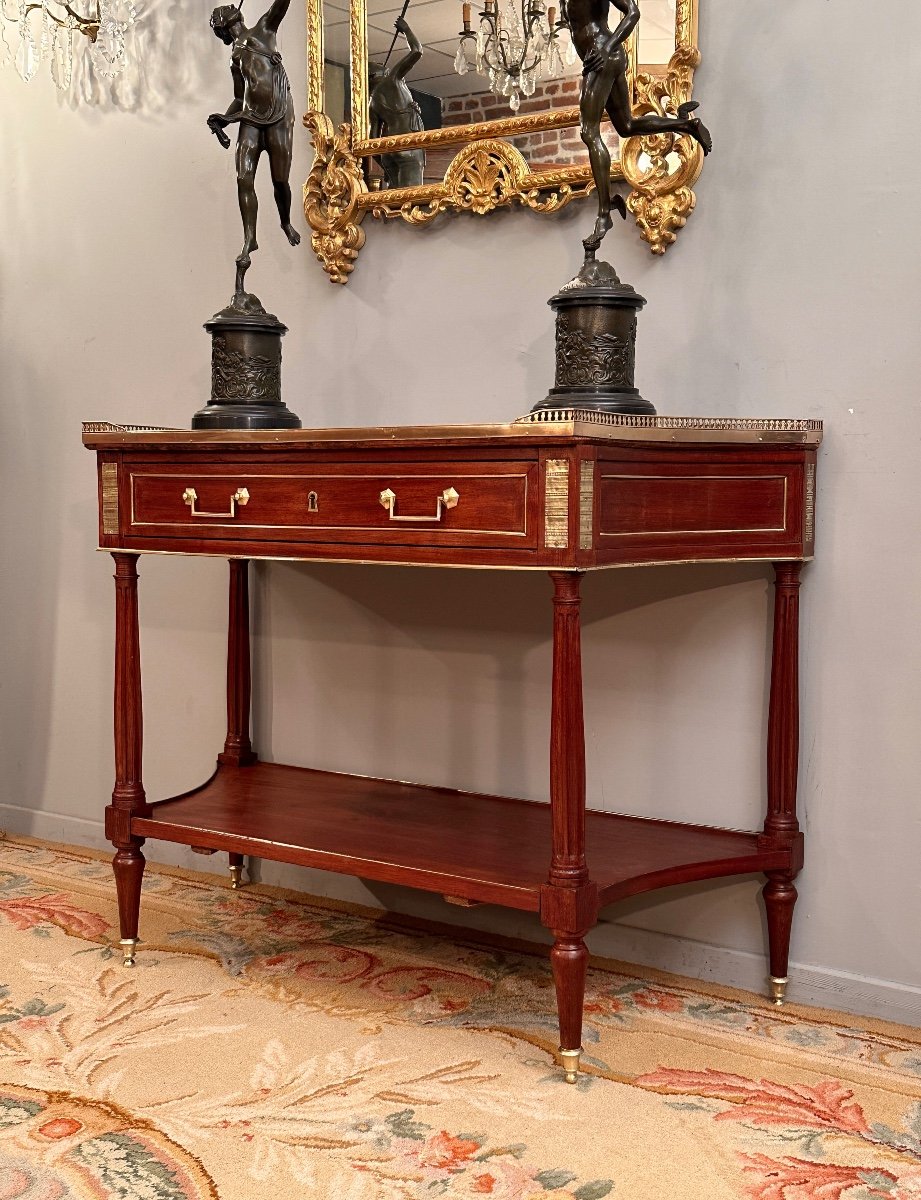 Louis XVI Period Mahogany Console Around 1780-photo-4