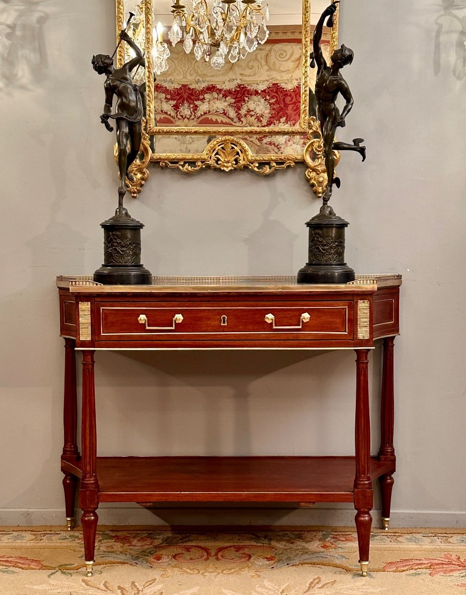 Louis XVI Period Mahogany Console Around 1780-photo-4