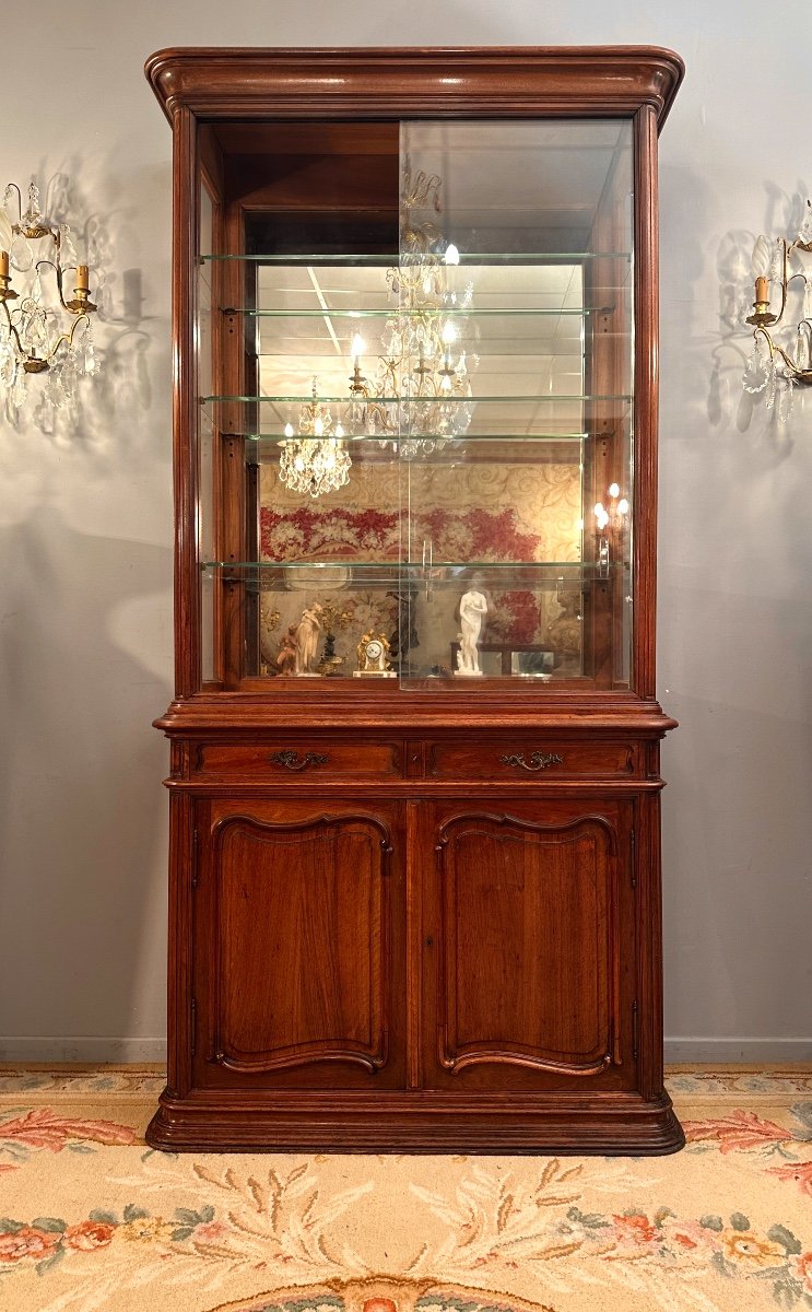 Mahogany Presentation Showcase From The Art Nouveau Period Circa 1890-photo-3