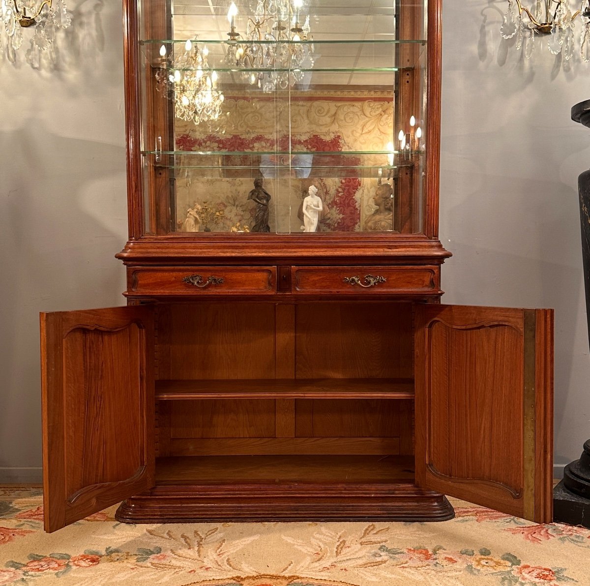 Mahogany Presentation Showcase From The Art Nouveau Period Circa 1890-photo-5