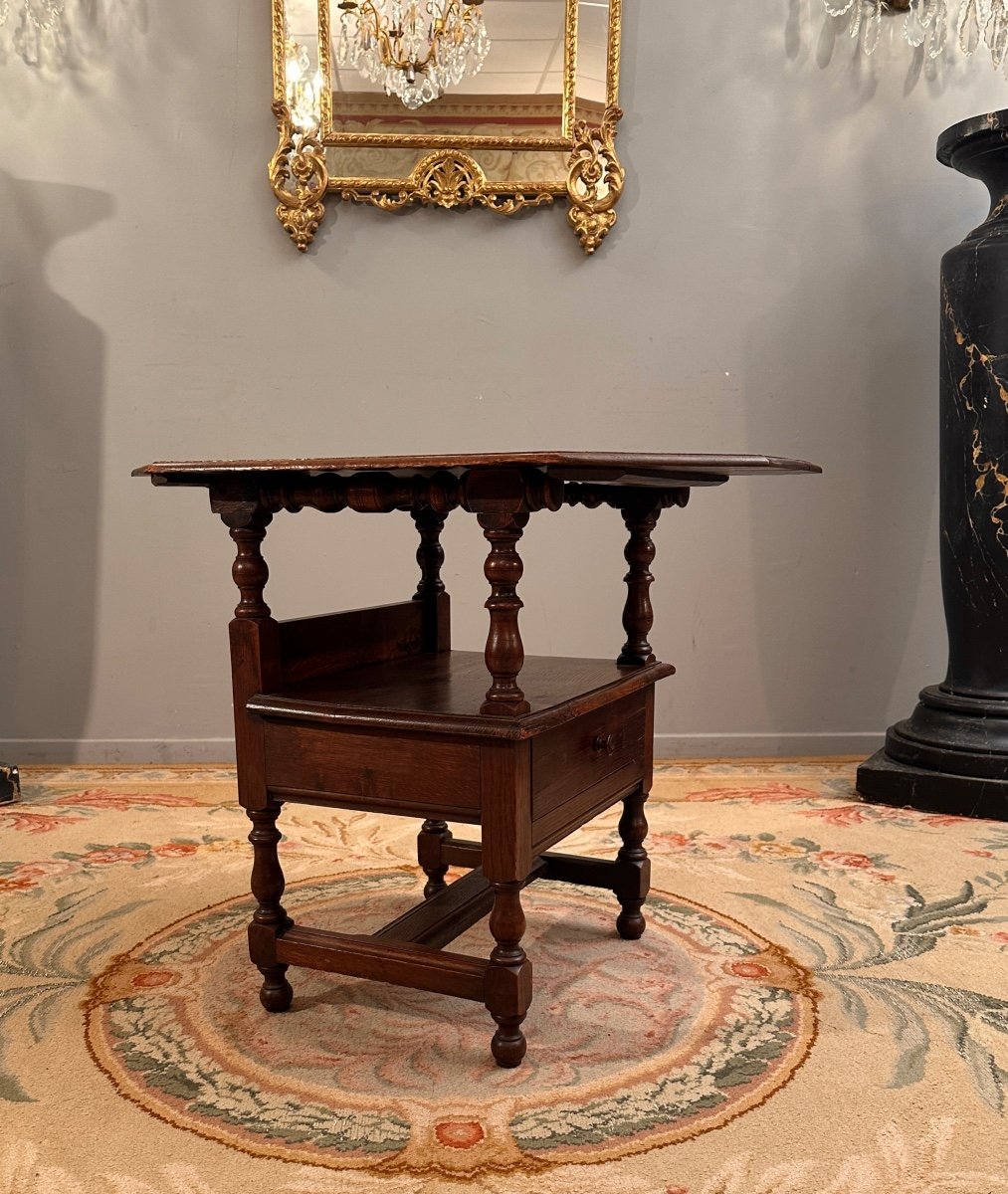 19th Century Oak Monk Bench System Armchair-photo-2