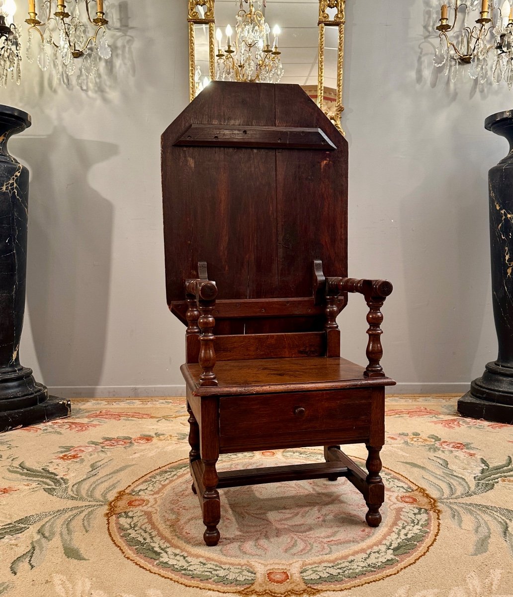 19th Century Oak Monk Bench System Armchair-photo-3