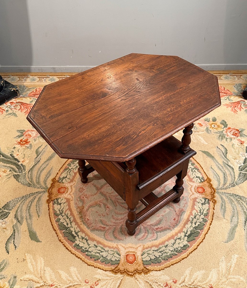 19th Century Oak Monk Bench System Armchair-photo-1