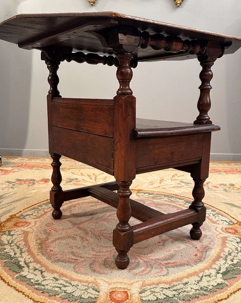 19th Century Oak Monk Bench System Armchair-photo-2