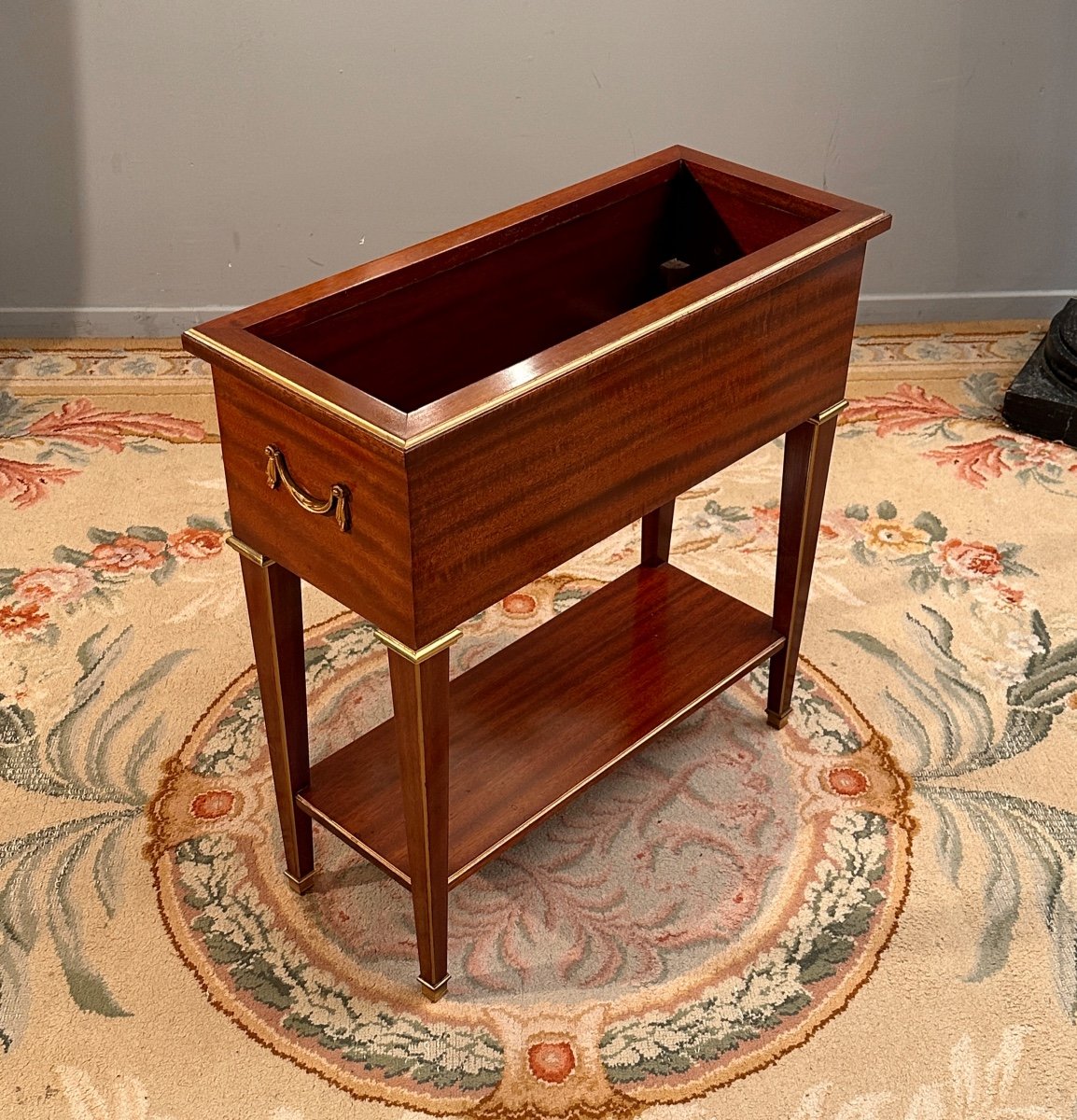 Maurice Hirsch, Louis XVI Style Mahogany Planter Stamped Around 1950-photo-4