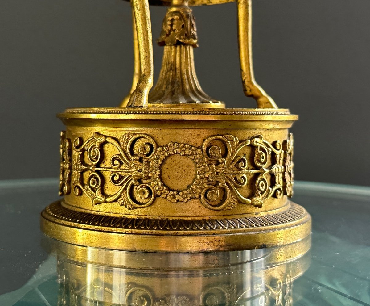 Perfume Brule In Gilt Bronze From The 19th Century Empire Period-photo-4