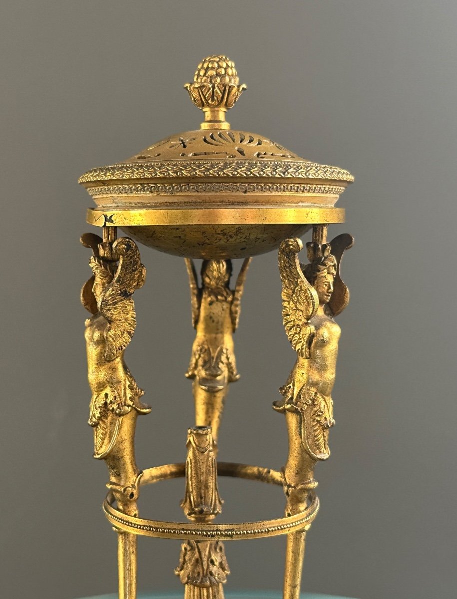 Perfume Brule In Gilt Bronze From The 19th Century Empire Period-photo-3