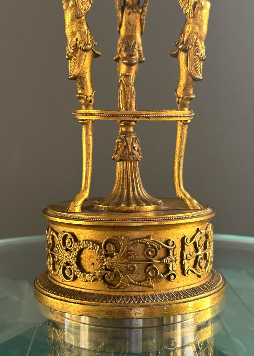 Perfume Brule In Gilt Bronze From The 19th Century Empire Period-photo-4