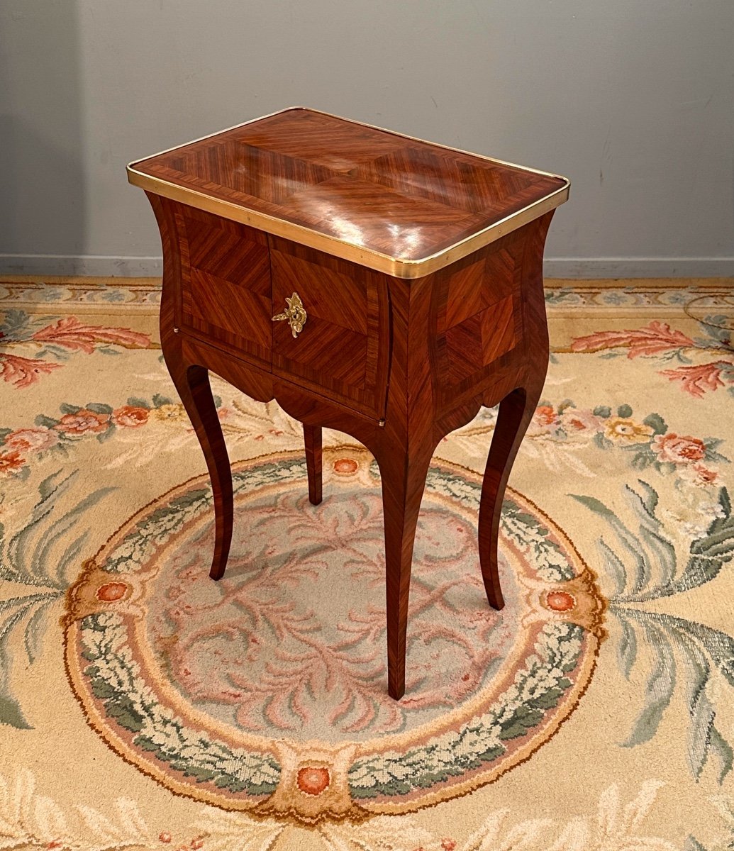 Small Table Between Two In Marquetry, Louis XV Period Around 1750-photo-4