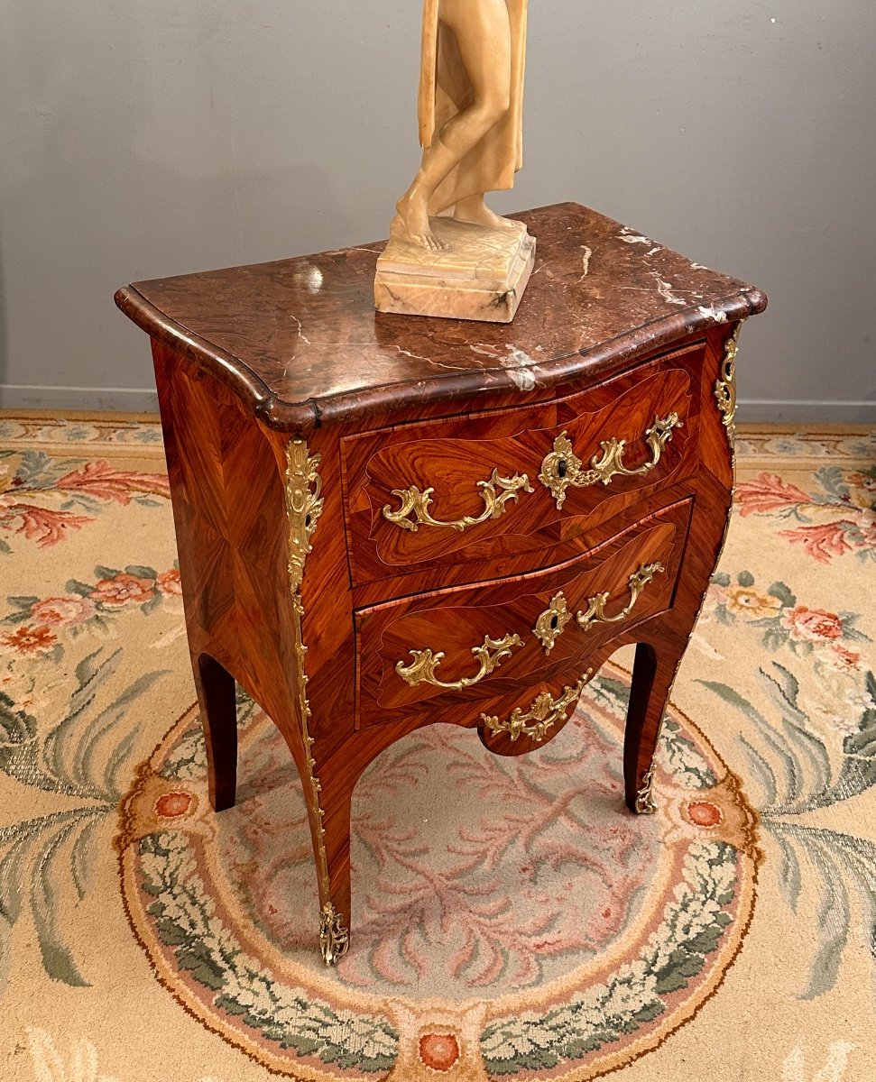 Pierre Roussel, Commode En Marqueterie Estampillée d'Epoque Louis XV, Vers 1750-photo-3