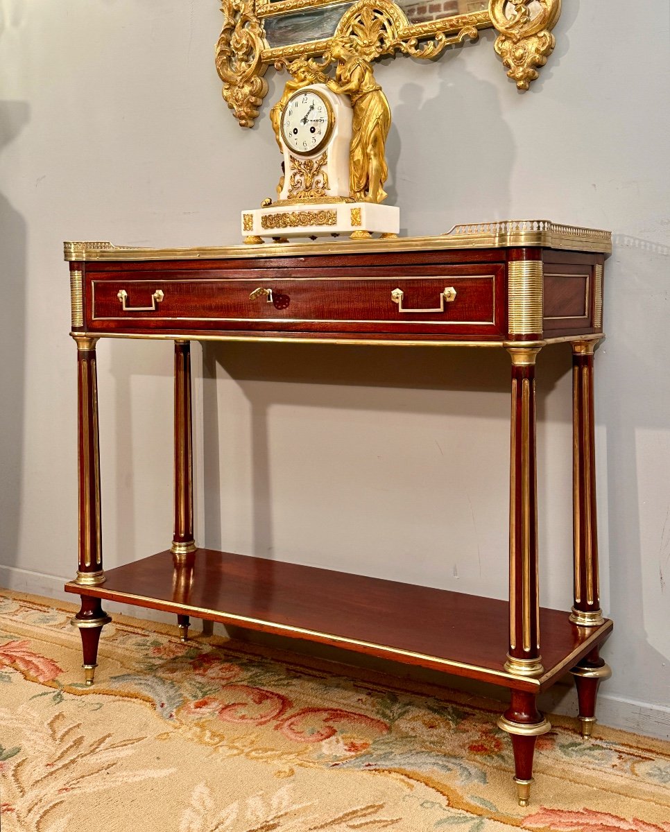 Console En Acajou d'Epoque Louis XVI Vers 1780-photo-2