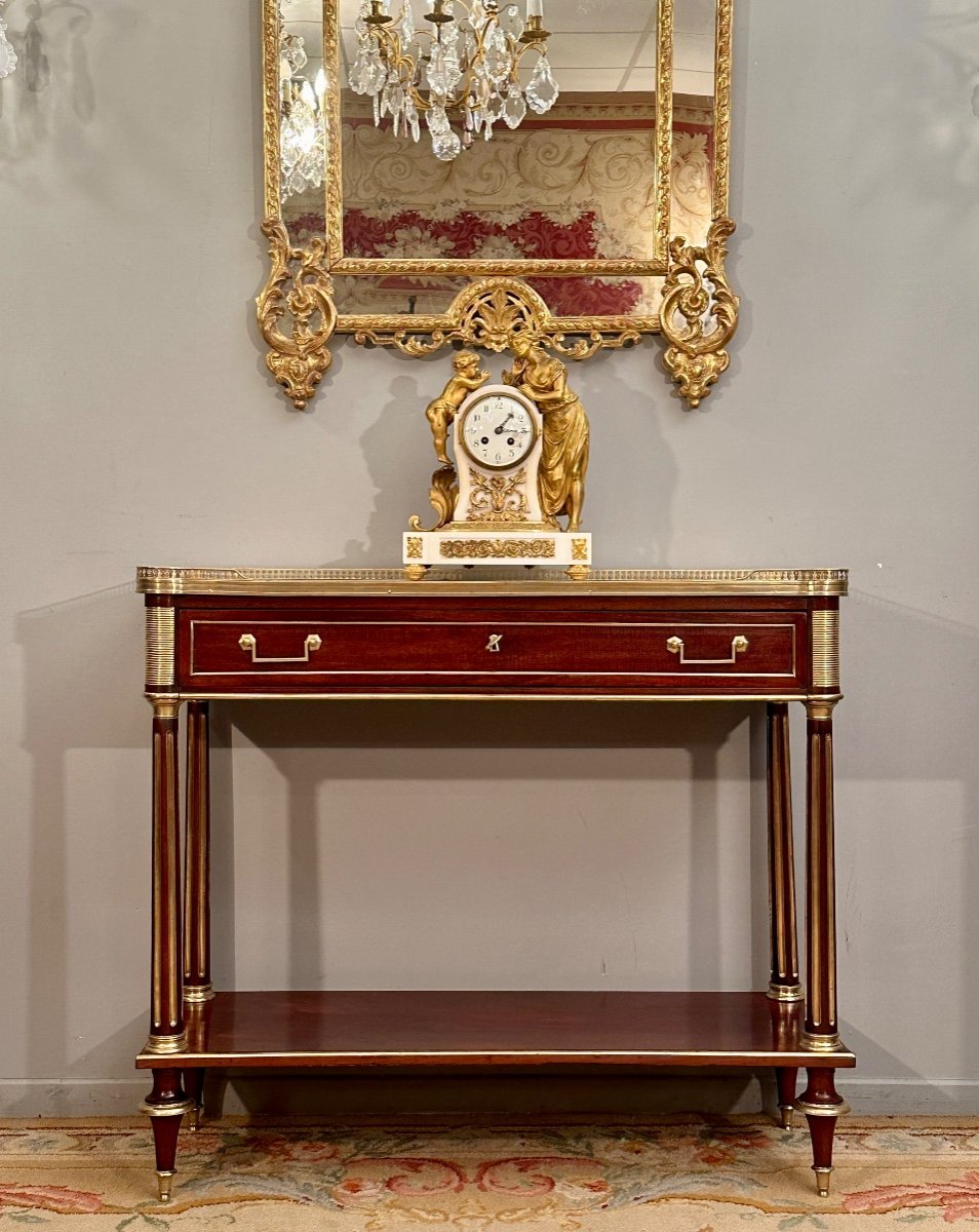 Console En Acajou d'Epoque Louis XVI Vers 1780