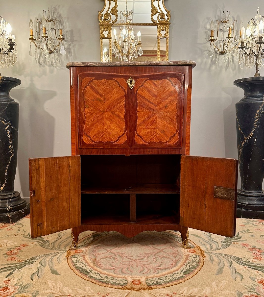 Louis XV Louis XVI Transition Period Marquetry Secretary Circa 1770-photo-3