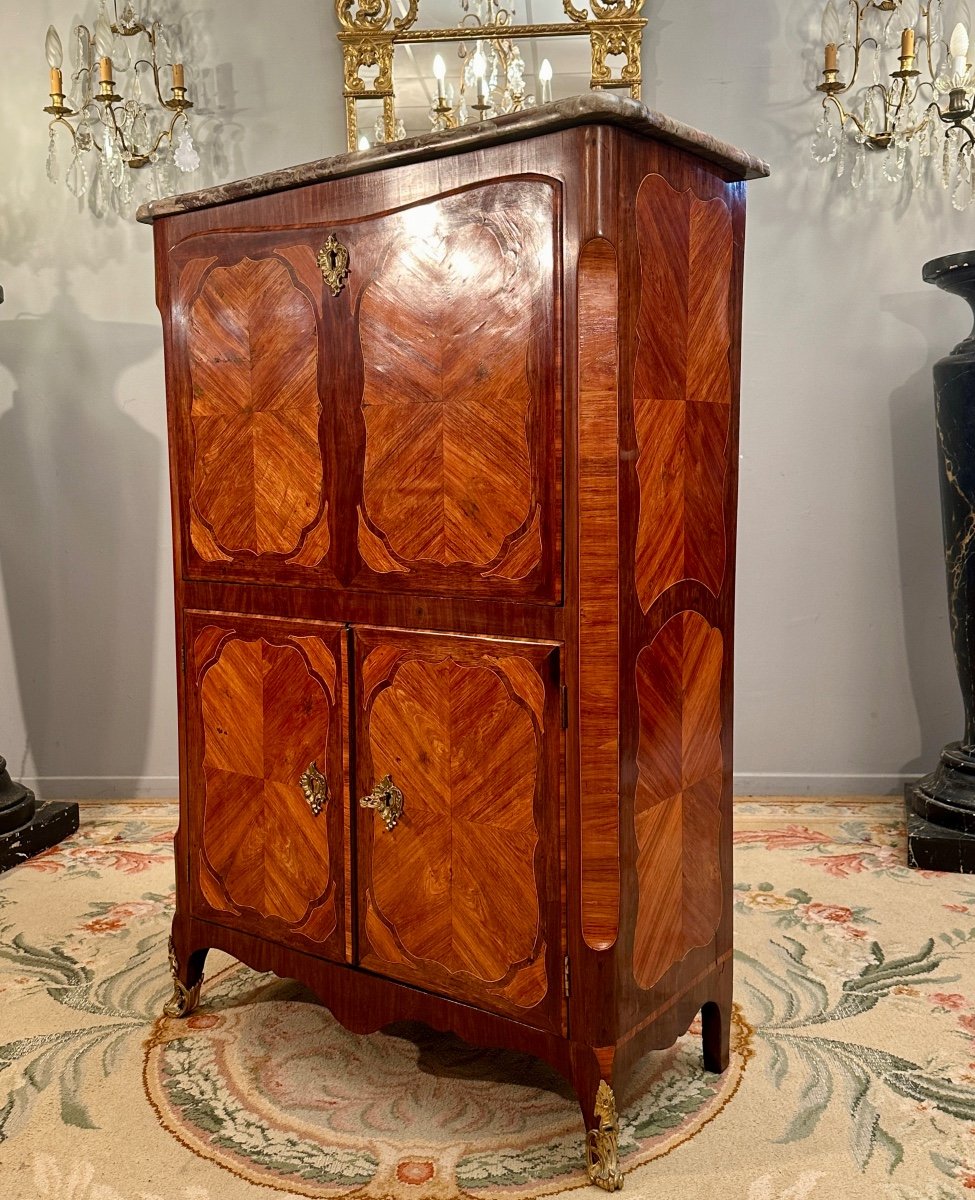 Louis XV Louis XVI Transition Period Marquetry Secretary Circa 1770-photo-2