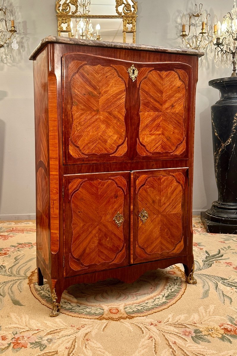 Louis XV Louis XVI Transition Period Marquetry Secretary Circa 1770-photo-3