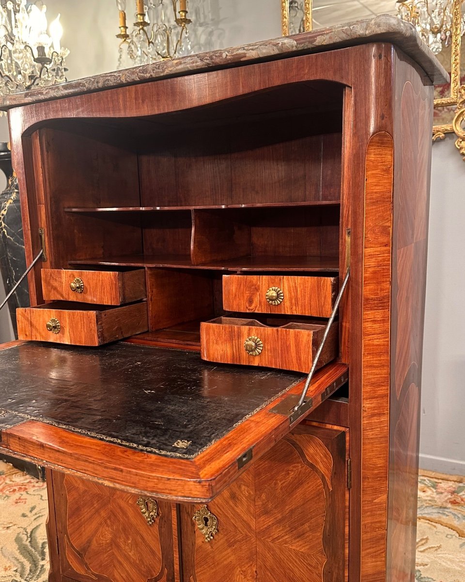 Louis XV Louis XVI Transition Period Marquetry Secretary Circa 1770-photo-6