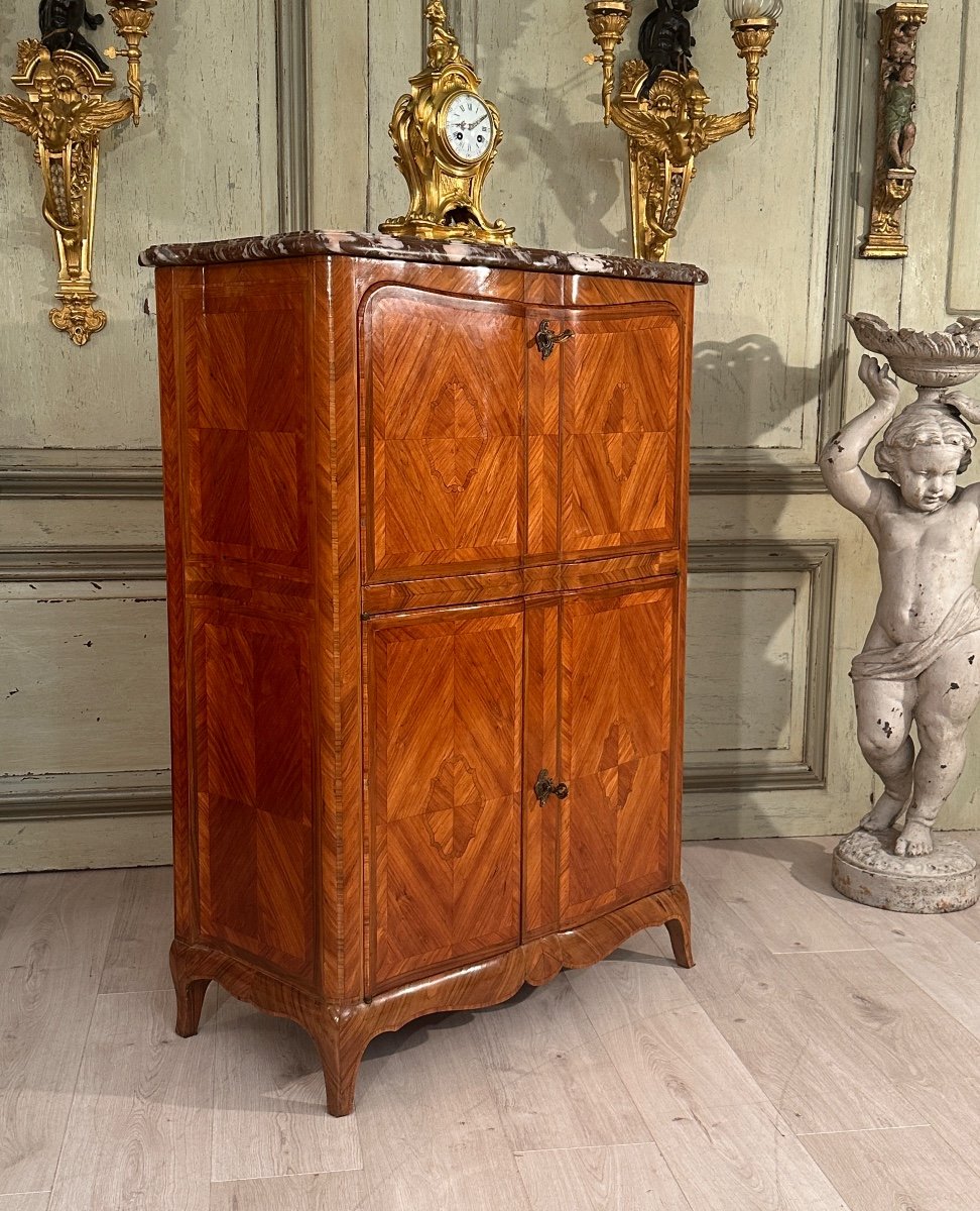 Louis XV Louis XVI Transition Style Marquetry Secretary 19th Century-photo-3