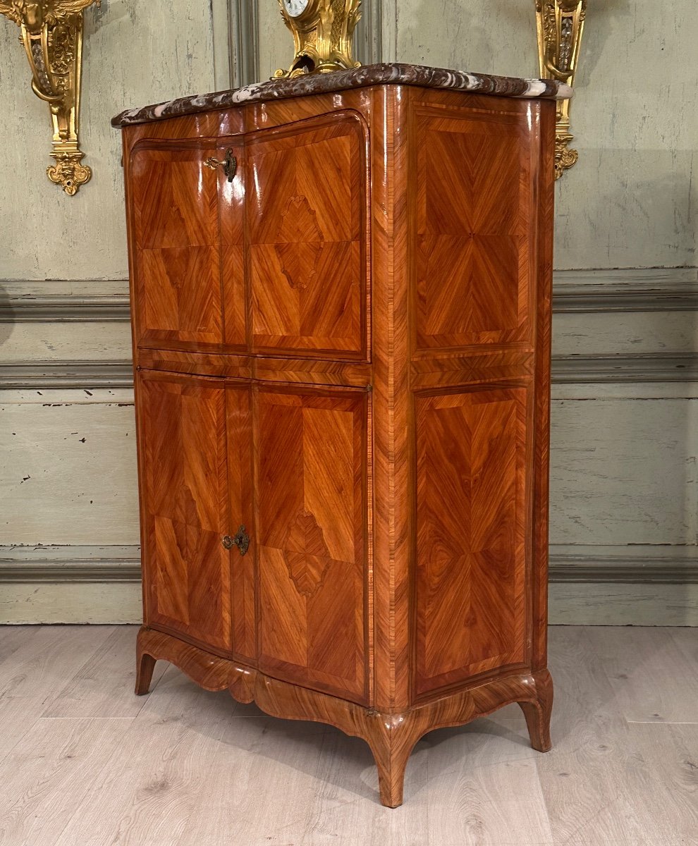 Louis XV Louis XVI Transition Style Marquetry Secretary 19th Century-photo-5