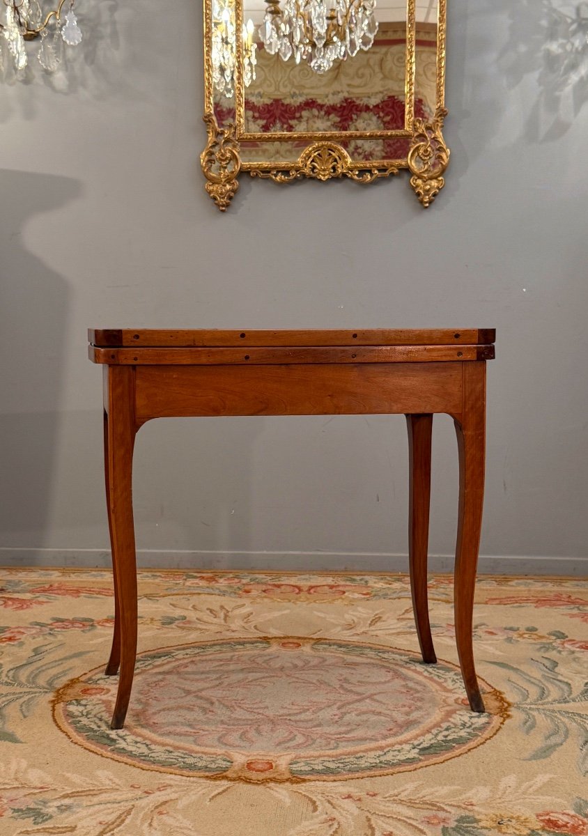 Table A Jeux Marqueterie d'Epoque Louis XV Vers 1750-photo-2