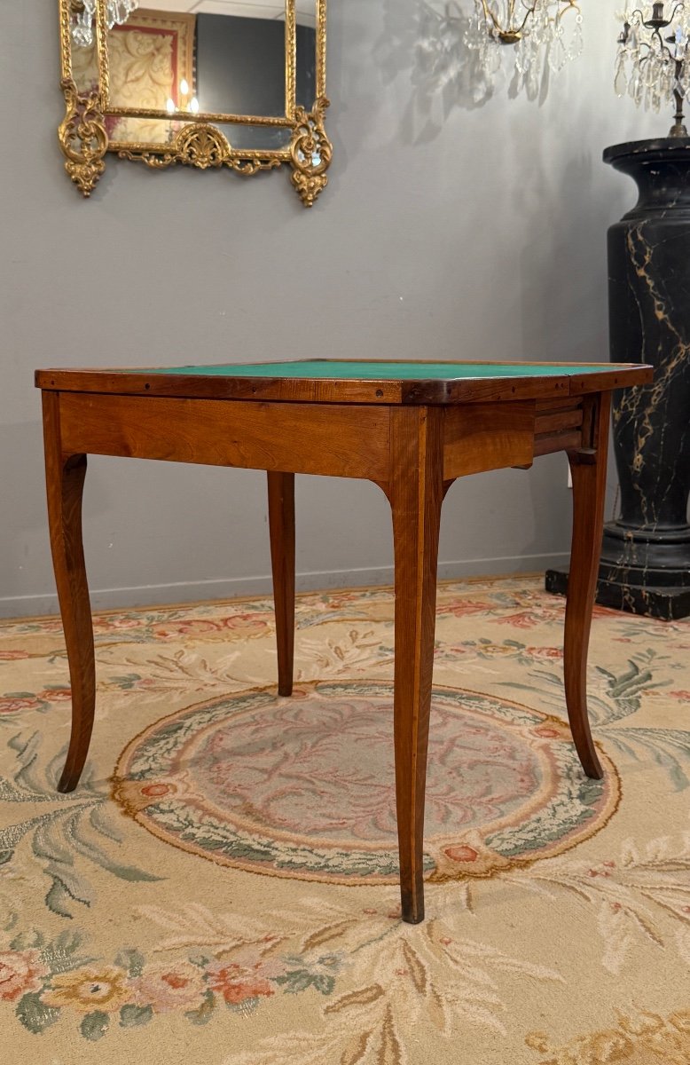 Table A Jeux Marqueterie d'Epoque Louis XV Vers 1750-photo-1