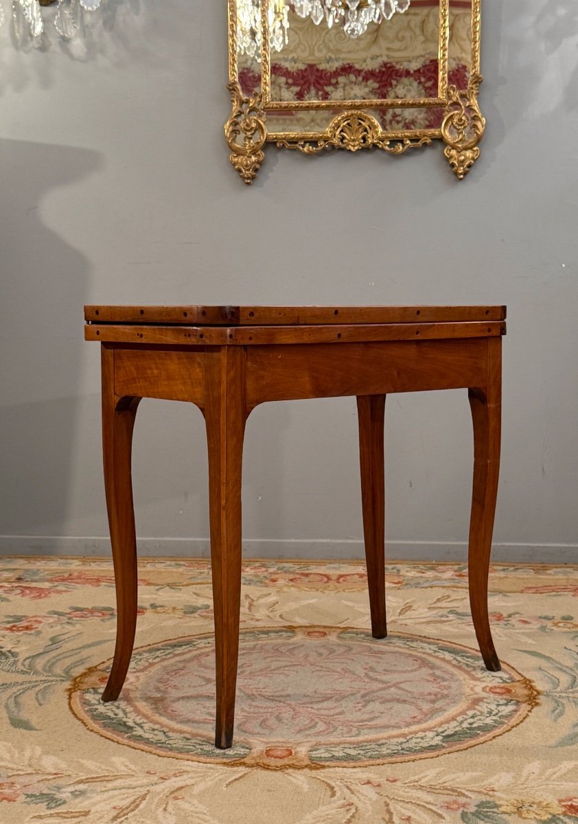 Table A Jeux Marqueterie d'Epoque Louis XV Vers 1750-photo-2