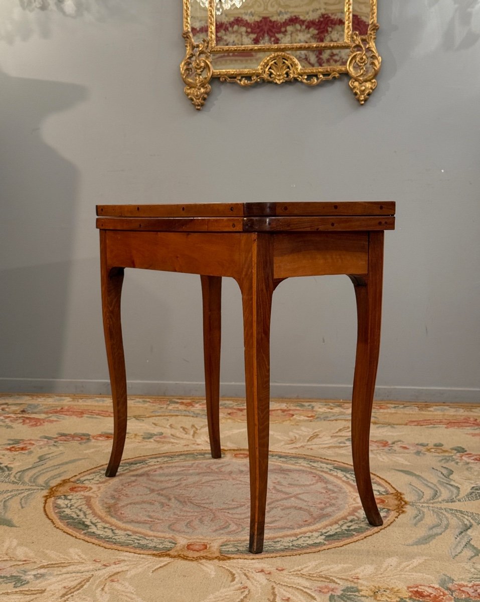 Table A Jeux Marqueterie d'Epoque Louis XV Vers 1750-photo-4