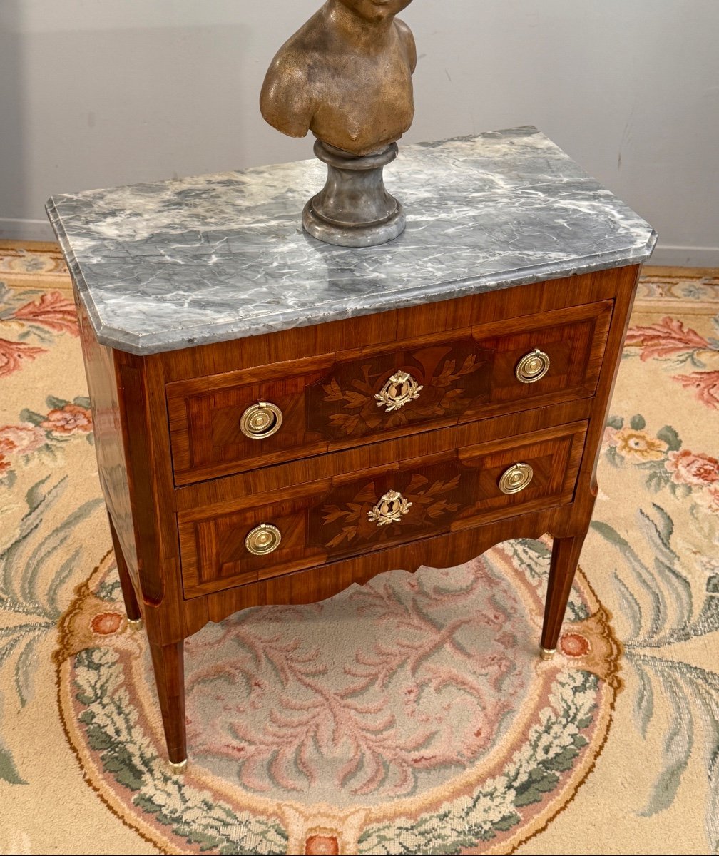 Small Louis XVI Period Marquetry Chest Of Drawers Circa 1780-photo-1