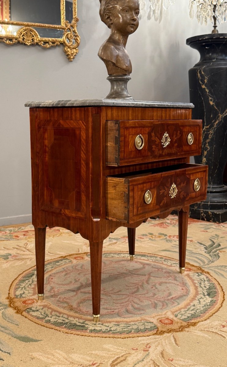 Small Louis XVI Period Marquetry Chest Of Drawers Circa 1780-photo-3