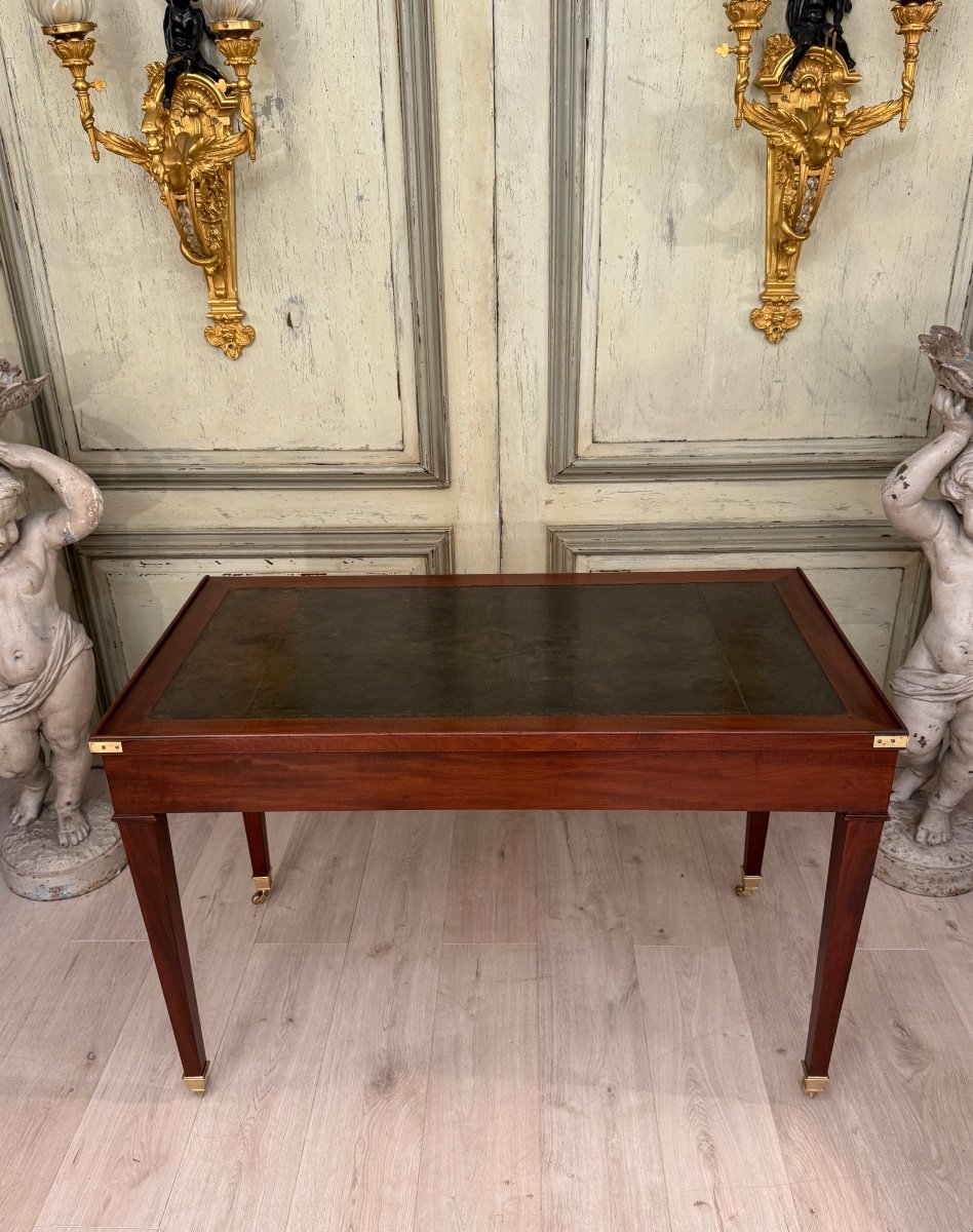 Table Tric Trac En Acajou d'Epoque Louis XVI Vers 1780-photo-3