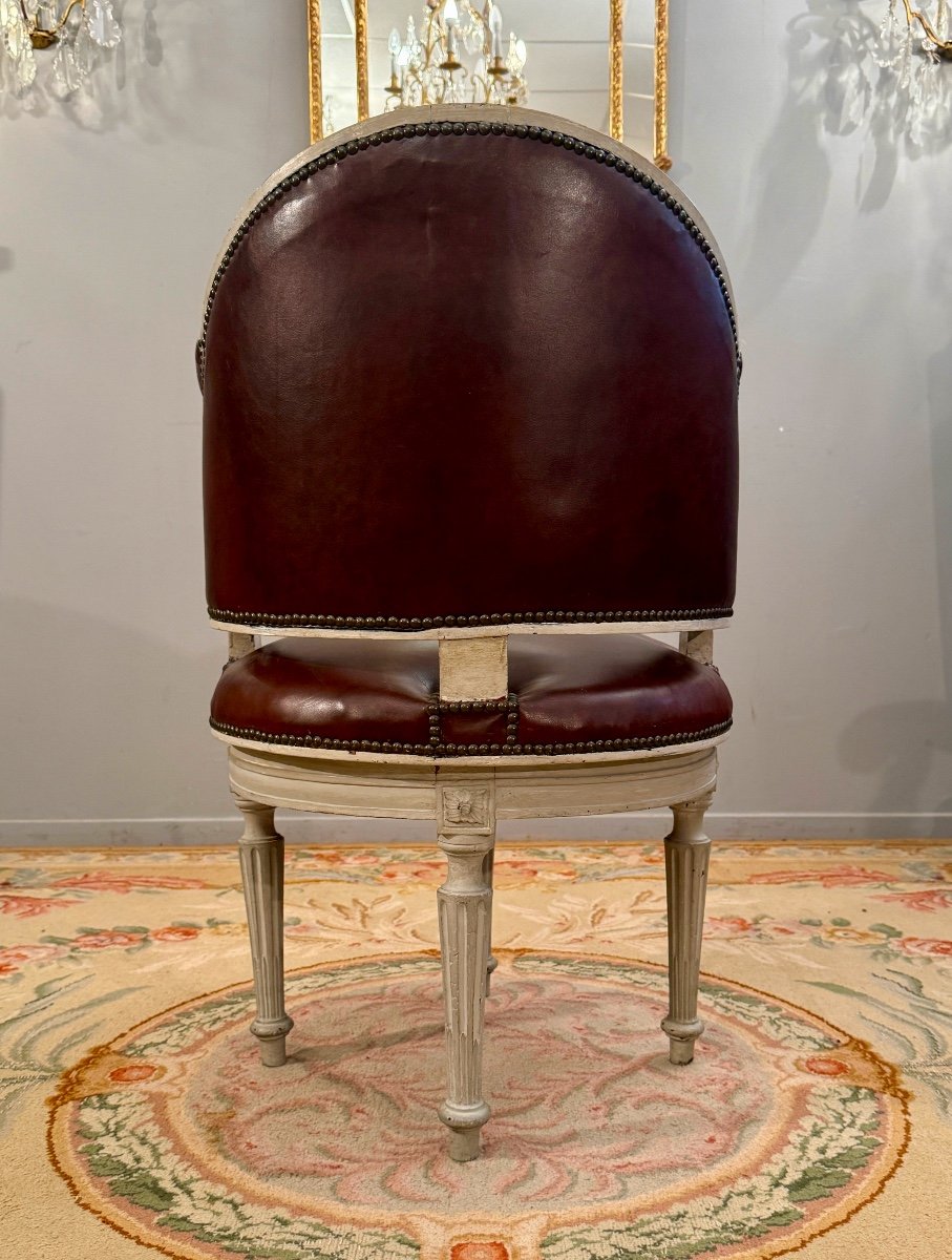 Louis XVI Period Swivel Office Chair With Rolling Bearings, Circa 1780-photo-1