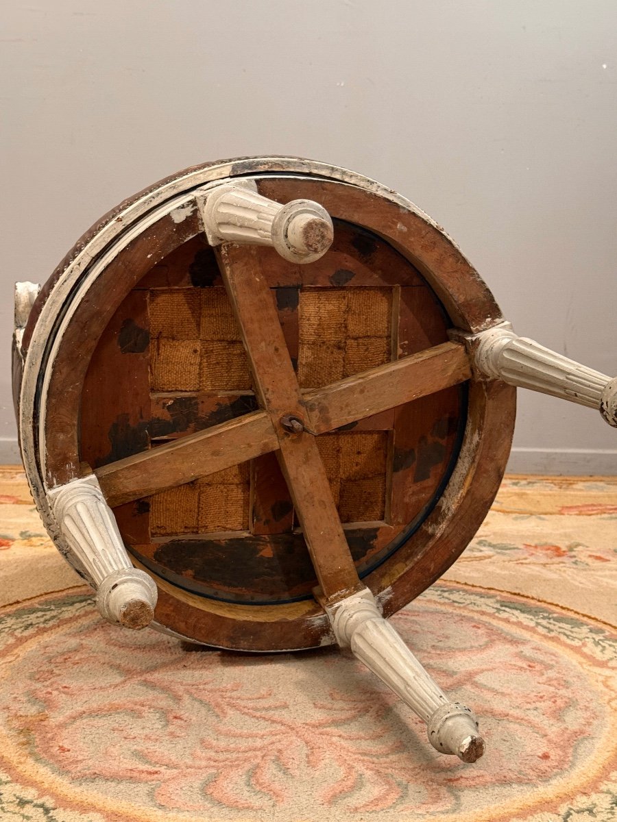 Louis XVI Period Swivel Office Chair With Rolling Bearings, Circa 1780-photo-3