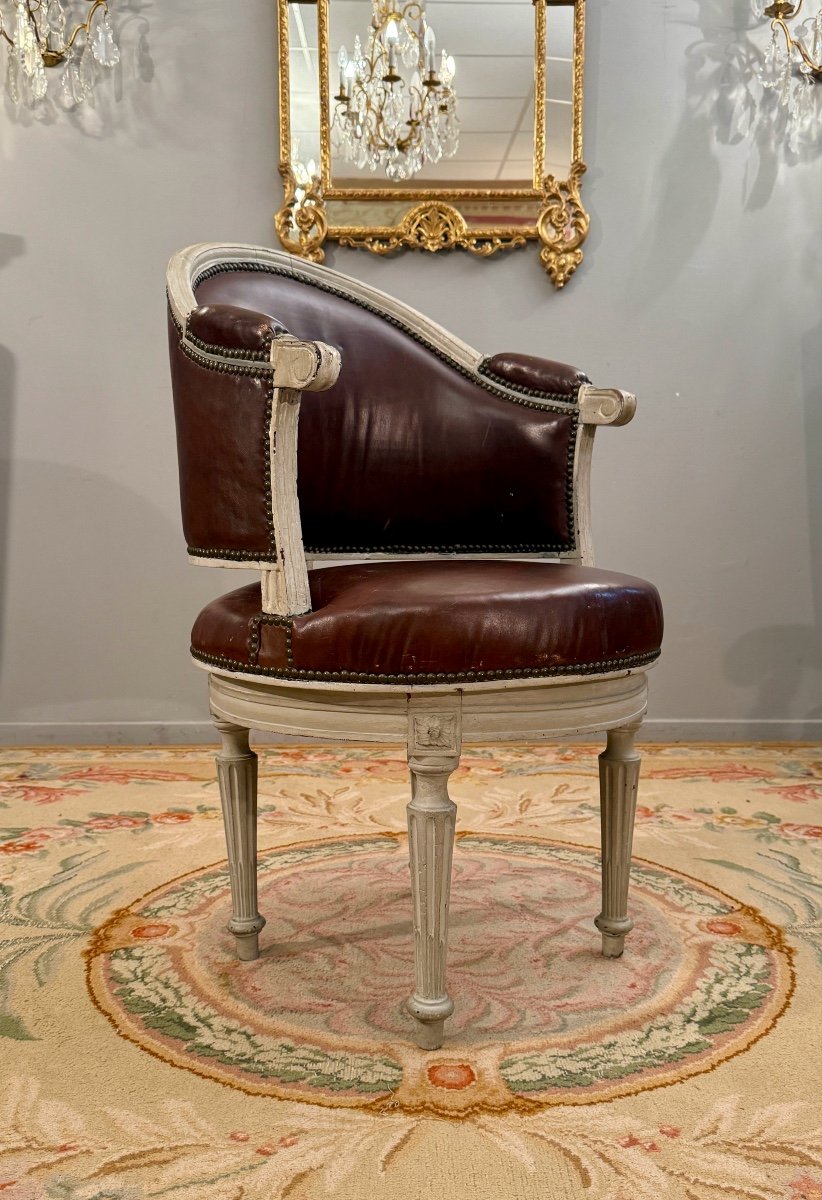 Louis XVI Period Swivel Office Chair With Rolling Bearings, Circa 1780