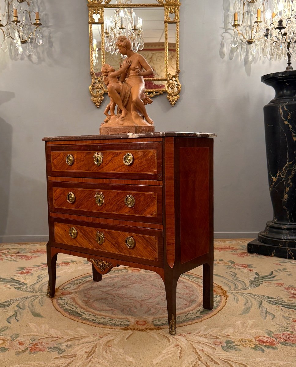 Commode En Marqueterie d'Epoque Transition Louis XV Louis XV Vers 1760-photo-3