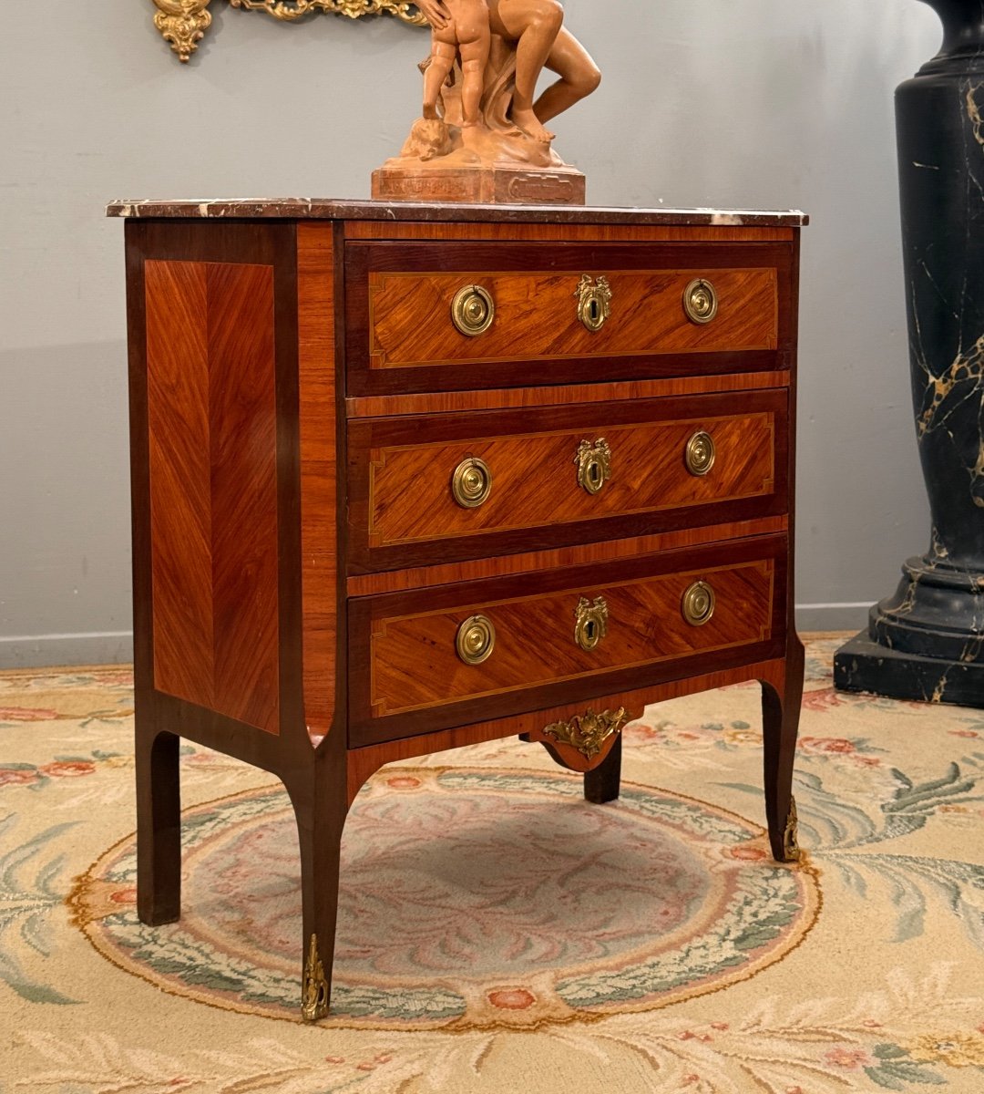 Louis XV Transition Period Marquetry Chest Of Drawers Louis XV Circa 1760-photo-4