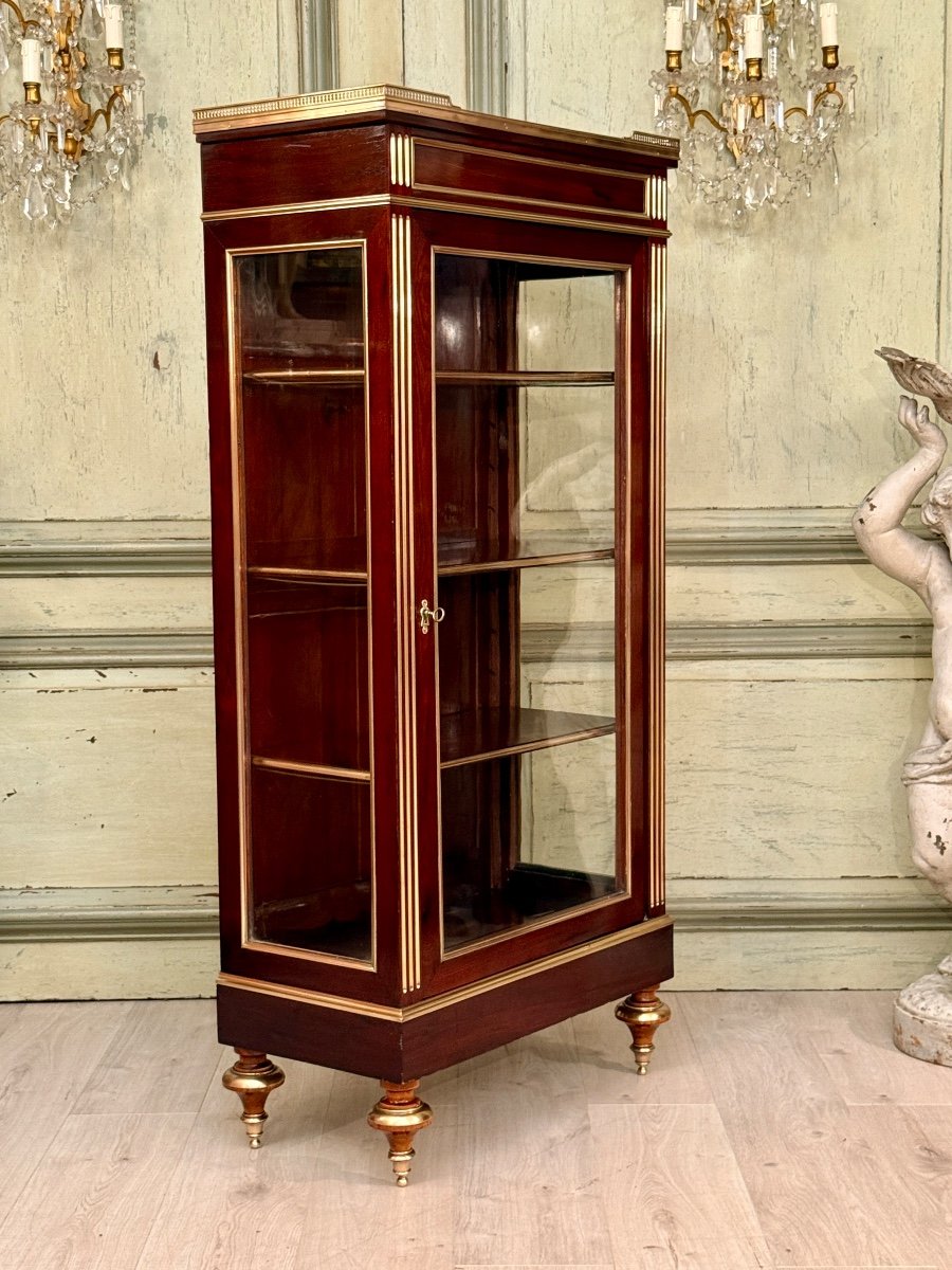 Vitrine Bibliothèque En Acajou De Style Louis XVI Vers 1860-photo-3