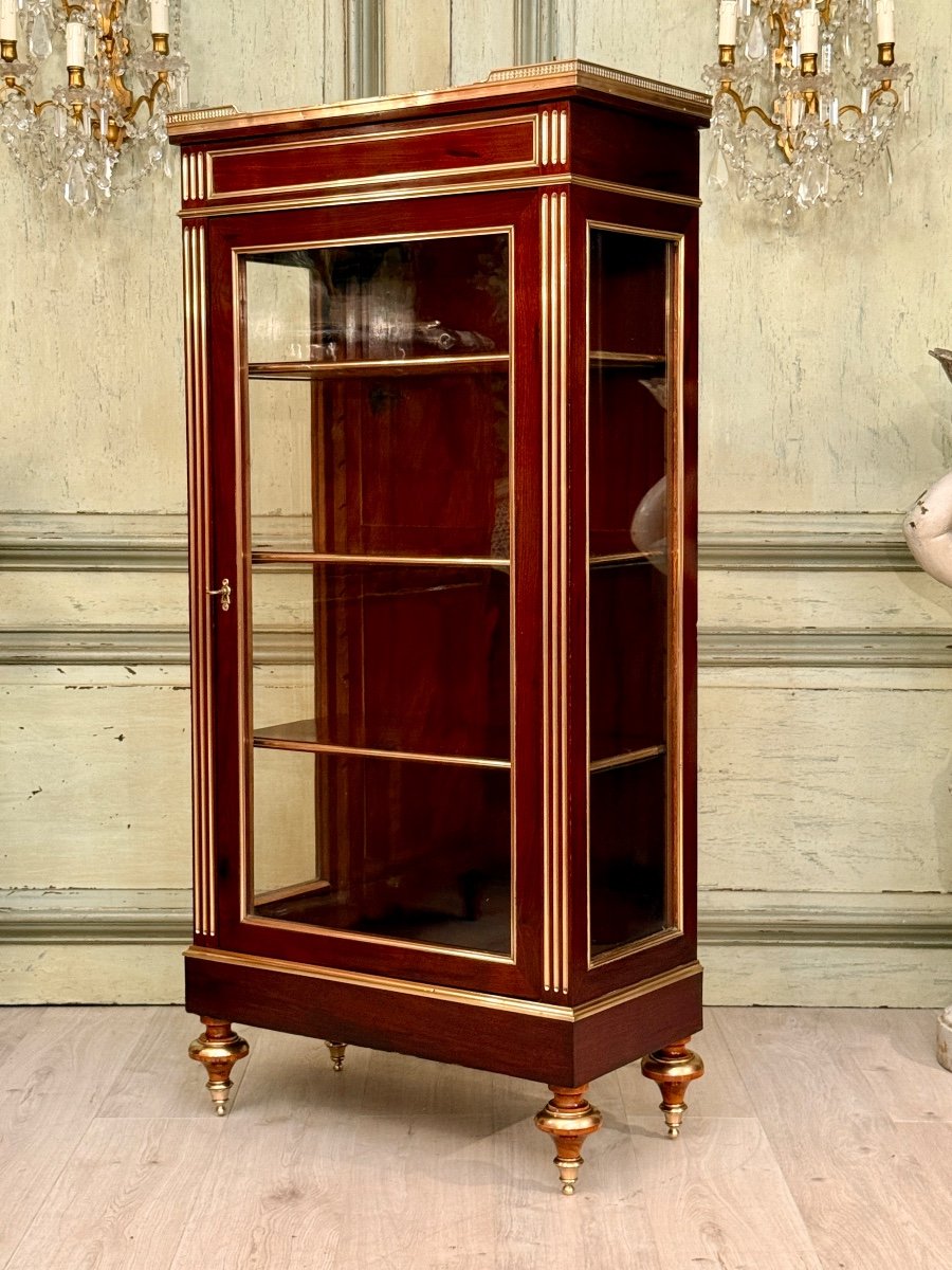 Vitrine Bibliothèque En Acajou De Style Louis XVI Vers 1860-photo-1